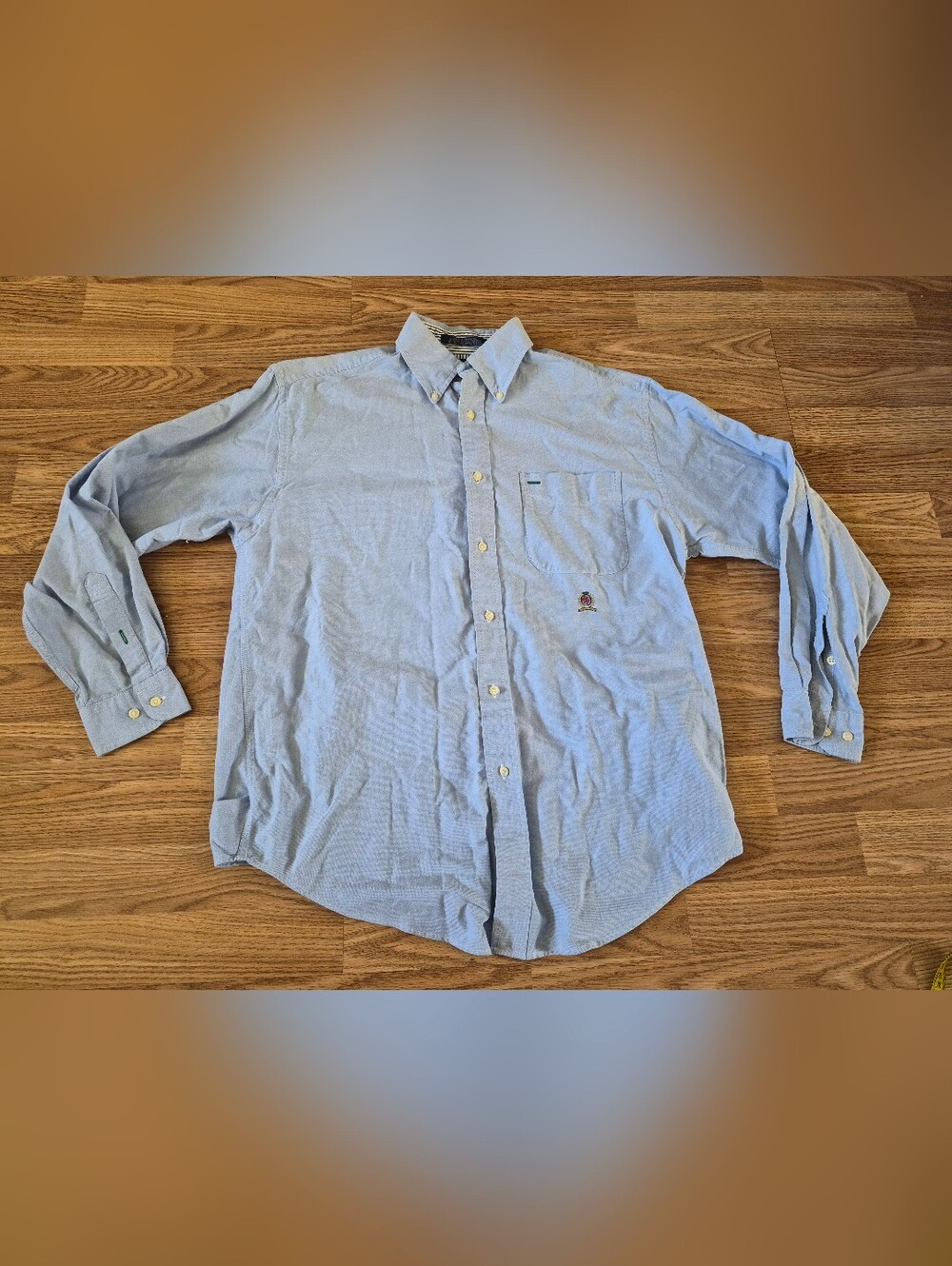 Tommy Hilfiger Blue Cotton Long-Sleeve Shirt